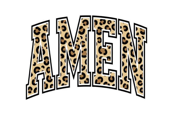 Amen Leopard Print Typography Design for Crafts