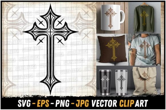 Antique Cross Christian Art SVG for Crafts