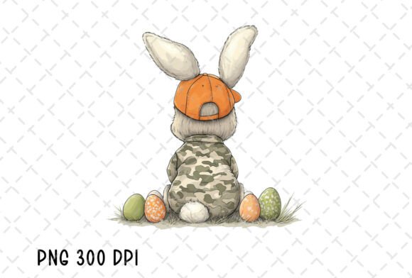 Camo Bunny Easter Eggs Rabbit Kids PNG Illustrations