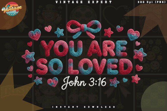 Christian Faith Love Crochet Yarn PNG Illustrations
