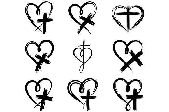 Christian Heart with Cross SVG Bundle