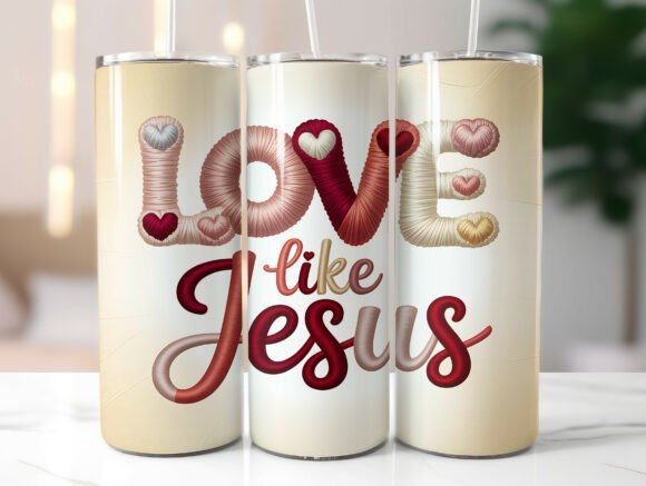 Christian Love Quote Heart Tumbler Wrap