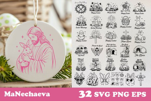 Christian Trendy Easter SVG Bundle for Crafts