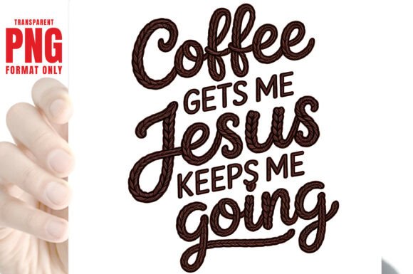 Coffee Gets Me Jesus Keeps Me Faux Yarn: Crafts Asset Review