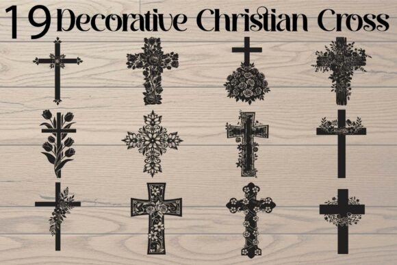 Decorative Christian Cross for Crafts