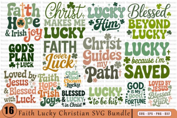 Faith Lucky Christian SVG Bundle for Crafts