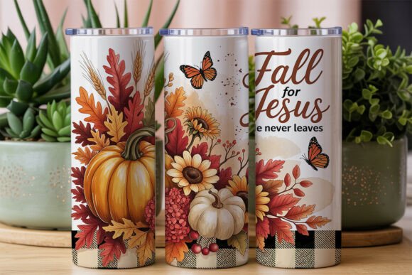 Fall for Jesus Autumn Tumbler Wraps
