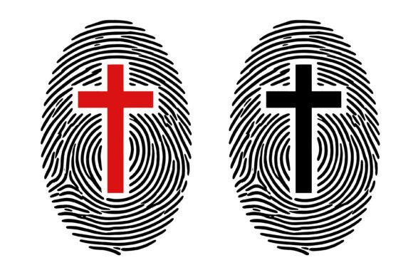 Fingerprint Cross Christian Faith SVG for Crafts