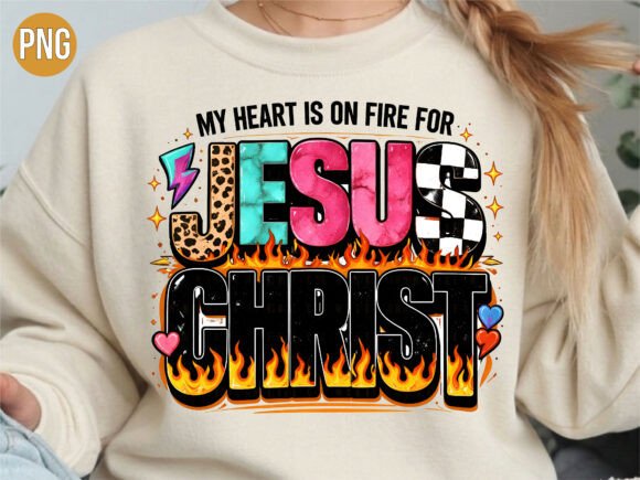 Heart Fire Jesus Christ Christian SHIRT