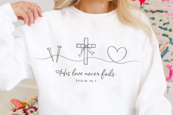 His Love Never Fails PNG: Christian Illustrations