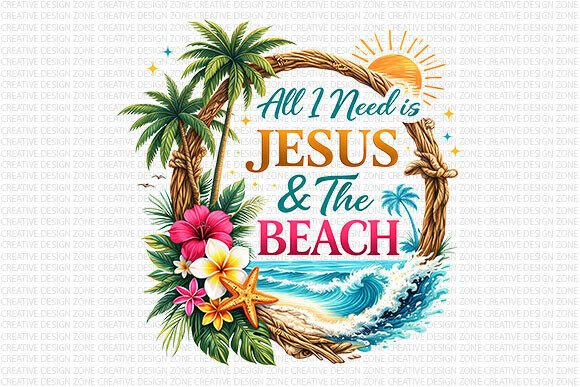Jesus Beach Tropical Illustrations