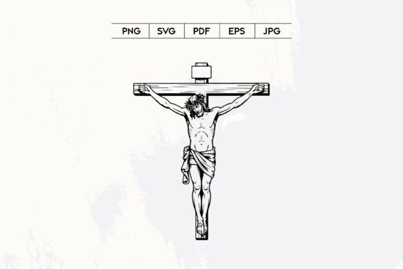 Jesus Christ Crucifixion Line Art for Editorial Design