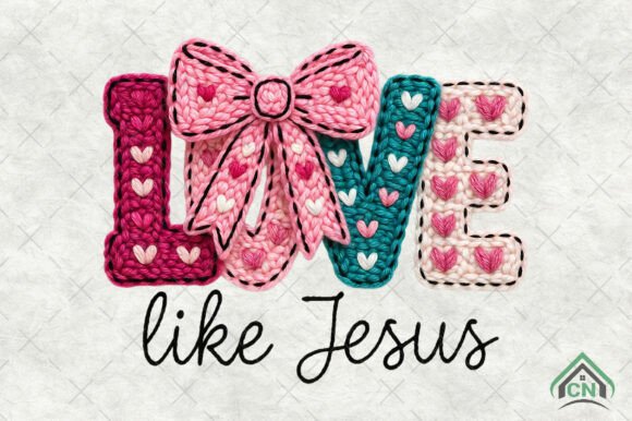 Love Like Jesus Faux Crochet PNG Illustrations