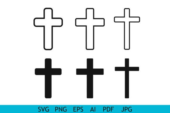 Minimal Christian Cross Icon Collection for Crafts
