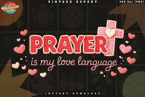 Prayer is My Love Language Crochet PNG Illustrations