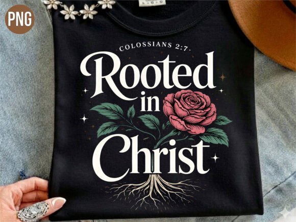 Rooted Christ Rose Floral Christian PNG