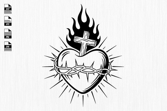 Sacred Heart of Jesus SVG for Crafts & Creative Design