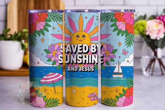 Saved by Sunshine Jesus 20oz Tumbler Wraps