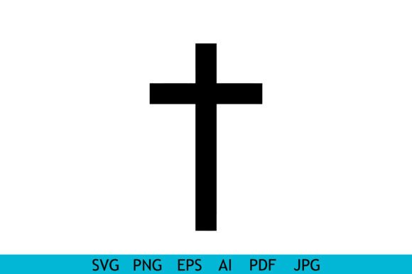 Solid Christian Cross Silhouette for Crafts