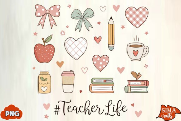 Valentine’s Day Teacher PNG Illustrations